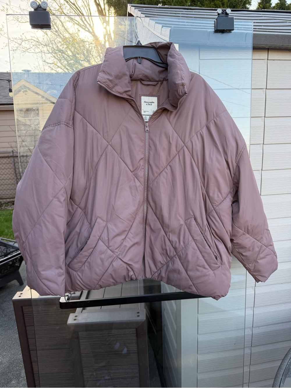 Abercrombie Quilted Puffer Jacket - Mauve